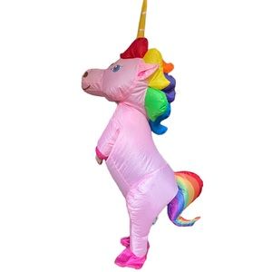 Pink rainbow inflatable unicorn Halloween costume kids